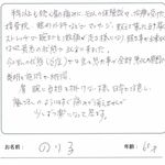 五十肩 のり子さん(一宮市)60歳 女性